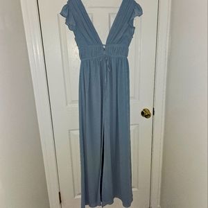 Lulu's Slate Blue maxi dress